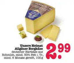 Scheck-in-Center Unsere Heimat Allgäuer Bergkäse Angebot
