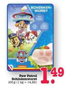 Scheck-in-Center Paw Patrol Schinkenwurst Angebot