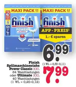 Scheck-in-Center Finish Spülmaschinentabs Power Classic XXL Angebot