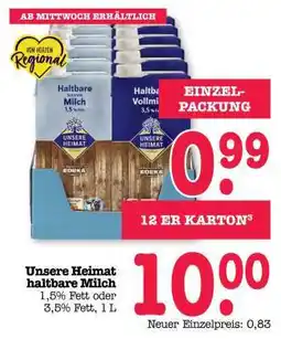 Scheck-in-Center Unsere Heimat Haltbare Milch Angebot