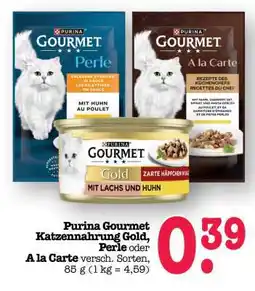 Scheck-in-Center Purina Gourmet Katzennahrung Gold, Perle oder A la Carte Angebot