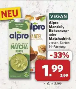 Combi Alpro Mandel-, Kokosnuss- oder Matchadrink Angebot