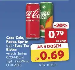 Combi Coca-Cola, Fanta, Sprite oder Fuze Tea Eistee Angebot