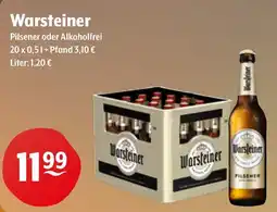 Getränke Hoffmann Warsteiner Pilsener oder Alkoholfrei Angebot