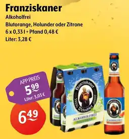 Getränke Hoffmann Franziskaner Alkoholfrei Blutorange, Holunder oder Zitrone Angebot