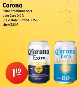 Getränke Hoffmann Corona Extra Premium Lager oder Cero 0,0 % Angebot