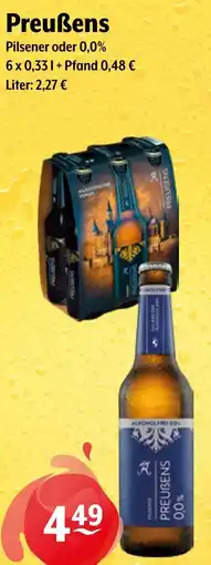 Getränke Hoffmann Preußens Pilsener oder 0,0% Angebot