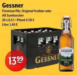 Getränke Hoffmann Gessner Premium Pils, Original Festbier oder Alt Sumbarcher Angebot