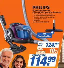 K+B Expert PHILIPS Bodenstaubsauger FC9333/09 PowerPro Compact Angebot