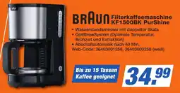 K+B Expert BRAUN Filterkaffeemaschine KF1500BK PurShine Angebot