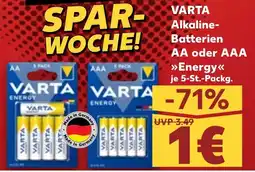 Kaufland VARTA Alkaline- Batterien AA oder AAA Angebot