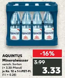 Kaufland AQUINTUS Mineralwasser Angebot
