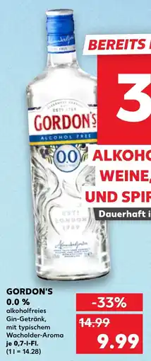 Kaufland Gordon's 0.0 % Angebot