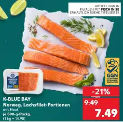 Kaufland K-BLUE BAY Norweg. Lachsfilet-Portionen Angebot