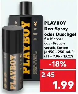 Kaufland PLAYBOY Deo-Spray oder Duschgel Angebot