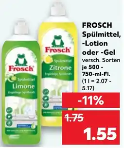 Kaufland FROSCH Spülmittel, -Lotion oder -Gel Angebot