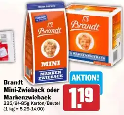 HIT Brandt Mini-Zwieback oder Markenzwieback Angebot