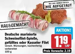HIT Deutsche marinierte Schweinefilet-Spieße, gefülltes oder Kasseler Filet Angebot