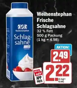 HIT Weihenstephan Frische Schlagsahne Angebot