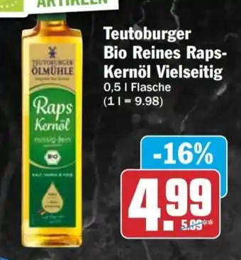 HIT Teutoburger Bio Reines Raps Kernöl Vielseitig Angebot