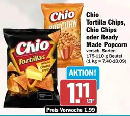 HIT Chio Tortilla Chips, Chio Chips oder Ready Made Popcorn Angebot