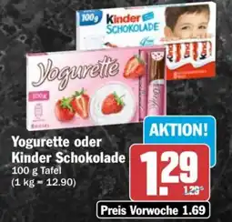 HIT Yogurette oder Kinder Schokolade Angebot