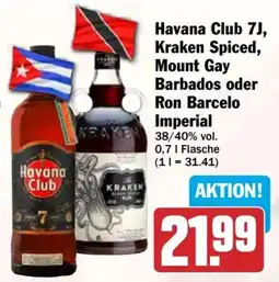 HIT Havana Club 7J, Kraken Spiced, Mount Gay Barbados oder Ron Barcelo Imperial Angebot