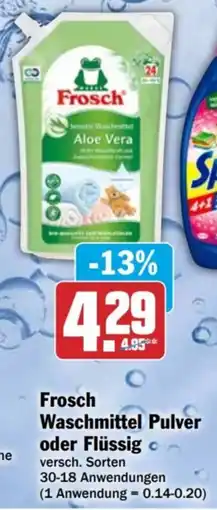 HIT Frosch Waschmittel Pulver oder Flüssig Angebot