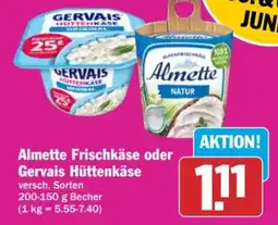 HIT Almette Frischkäse oder Gervais Hüttenkäse Angebot