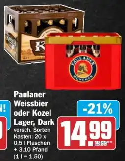 HIT Paulaner Weissbier oder Kozel Lager, Dark Angebot