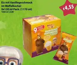 Mix Markt Eis mit Vanillegeschmack im Waffelbecher Angebot