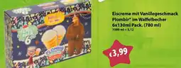 Mix Markt Eiscreme mit Vanillegeschmack Plombir im Waffelbecher Angebot