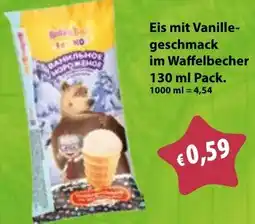 Mix Markt Eis mit Vanillegeschmack im Waffelbecher Angebot