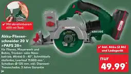 Kaufland PARKSIDE Akku-Fliesenschneider 20 V PAFS 20 Angebot