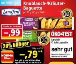 Norma Landfein Knoblauch-/Kräuter Baguette Angebot