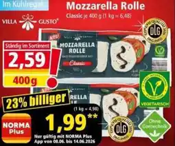 Norma VILLA GUSTO Mozzarella Rolle Angebot
