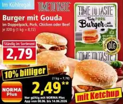 Norma TIME TO TASTE Burger mit Gouda Angebot