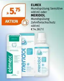Müller ELMEX Mundspülung Sensitive 400 ml oder MERIDOL Mundspülung Zahnfleischschutz 400 ml Angebot