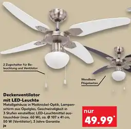 Kaufland Deckenventilator mit LED-Leuchte Angebot