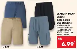 Kaufland ESMARA MEN Shorts oder Cargo Sweatshorts Angebot
