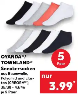 Kaufland OYANDA/ TOWNLAND Sneakersocken Angebot