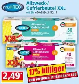 Norma multiTEC Allzweck-/ Gefrierbeutel XXL Angebot