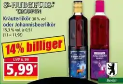 Norma St. HUBERTUS Tropfen Kräuterlikör oder Johannisbeerlikör Angebot