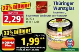 Norma Thüringer Wurstglas Angebot