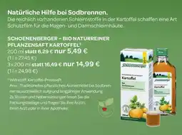 Vitalia Schoenenberger bio naturreiner pflanzensaft kartoffel Angebot