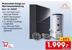 Netto Marken-Discount Photovoltaik-anlage zur warmwasserbereitung Angebot