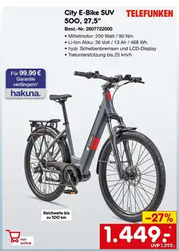 Netto Marken-Discount Telefunken city e-bike suv 500 Angebot