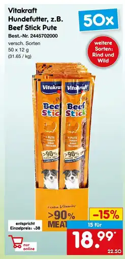 Netto Marken-Discount Vitakraft beef stick pute Angebot