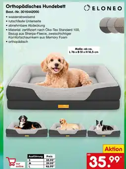 Netto Marken-Discount Eloneo orthopädisches hundebett s Angebot
