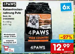 Netto Marken-Discount 4paws katzentrocken-nahrung pute Angebot